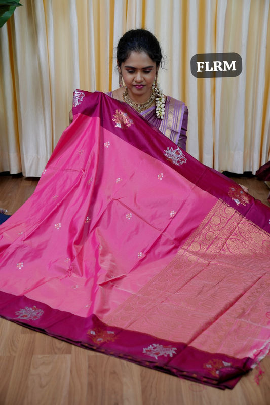 Soft silk🥳Bright rose with dark wine colour