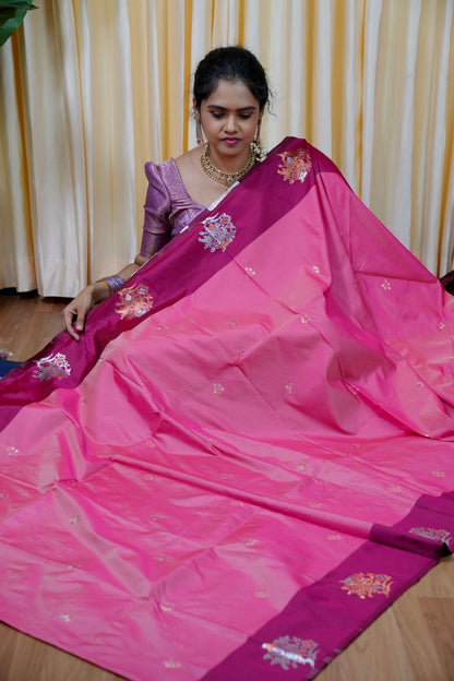 Soft silk🥳Bright rose with dark wine colour