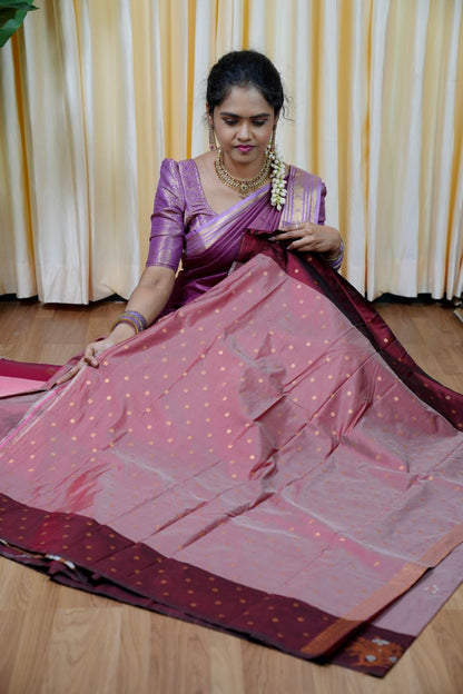 Soft silk🥳dusty rose with deep wine colour