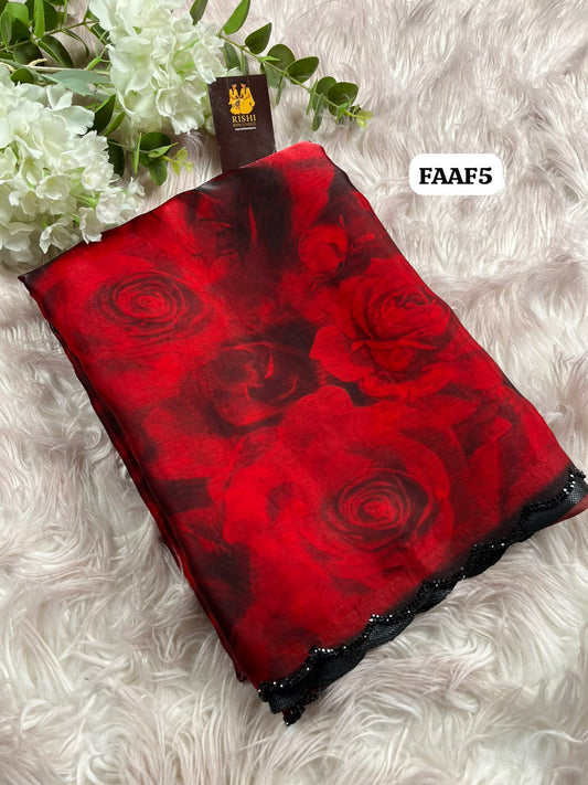 Space Silk With Rose Flower Design 🥳