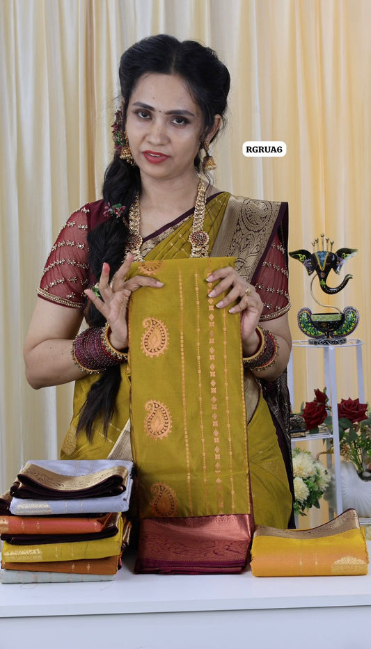 Premium kanchi soft silk saree with running blouse😎😍