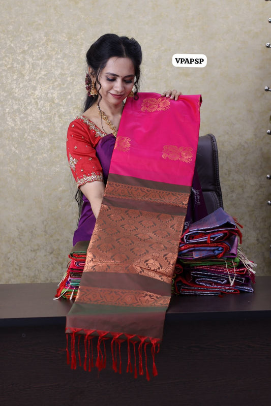 Borderless semi soft silk saree😍🥳