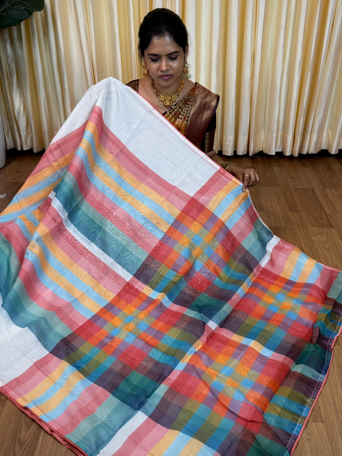 Linen Cotton saree🥰😎🌈📚