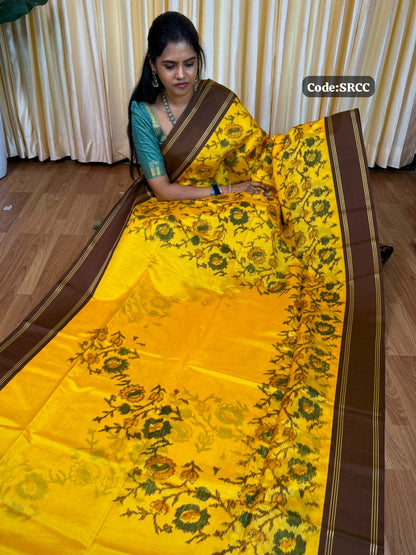 Soft silk sarees with Poachampally design🥰😎📚