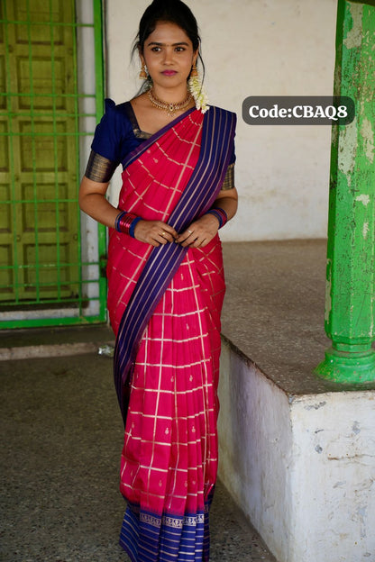 Kanchi semi silk saree-🥰😎📚🌈Ready to Dispatch