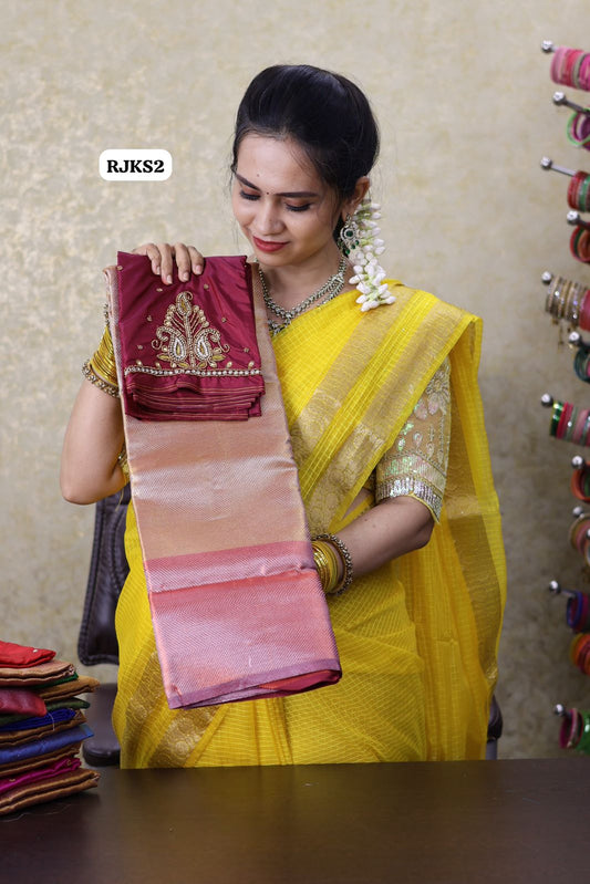 Jothika Katan tissue saree with Aari blouse offer🏃🏻‍♀️(Meroon)❌