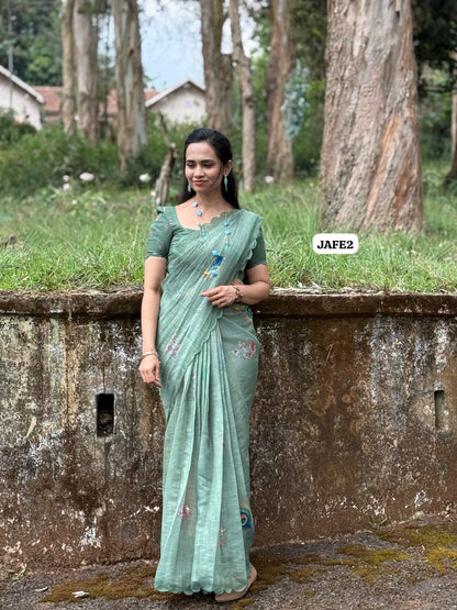 Linen cotton saree 🥳👇