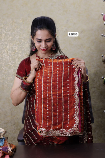 Space silk with sequence work offer saree😍Ⓜ️