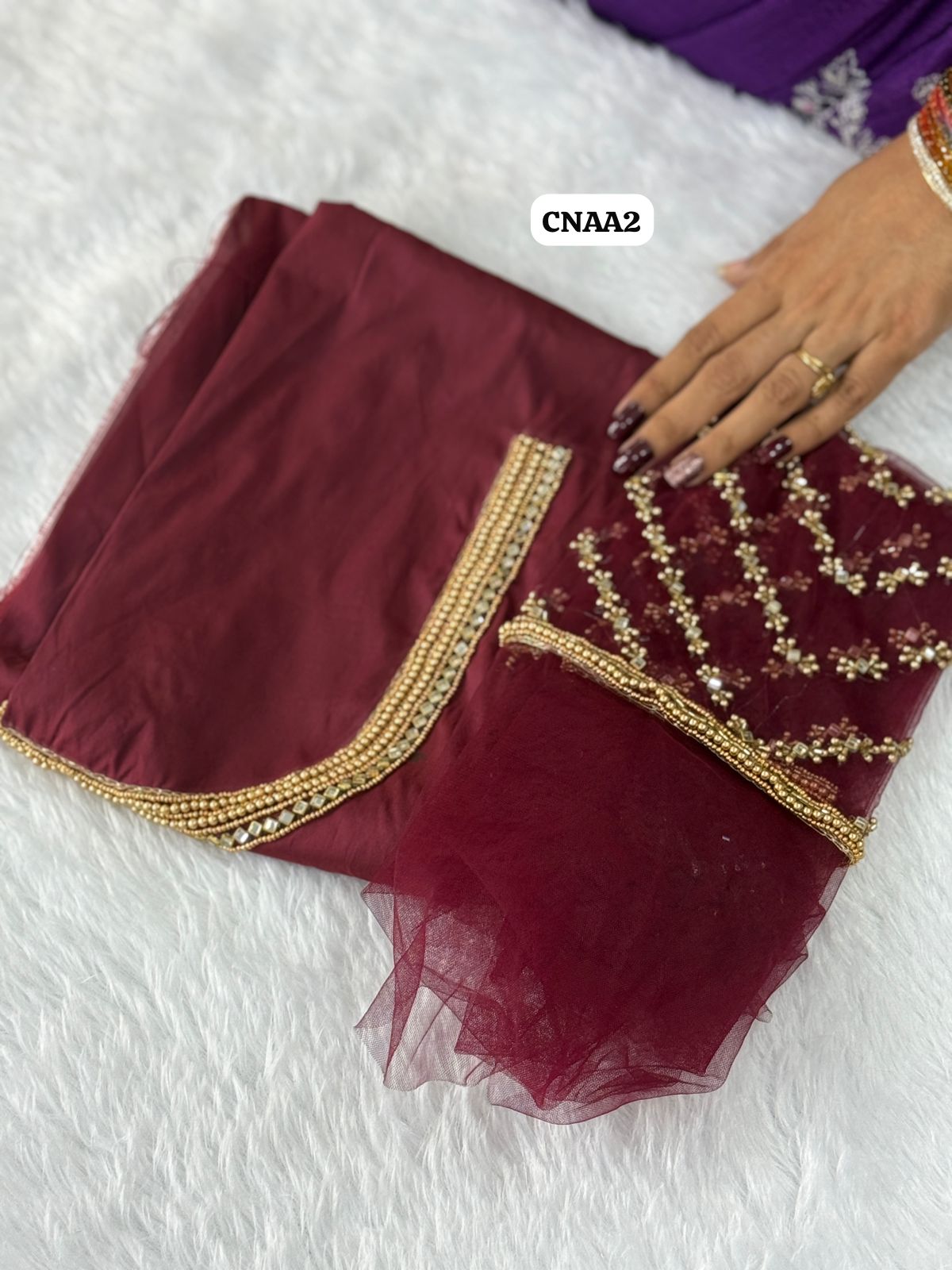 Premium quality net work aari blouse 😍unstitched (only blouse)