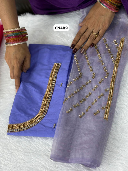 Premium quality net work aari blouse (Unstitched)😍😎