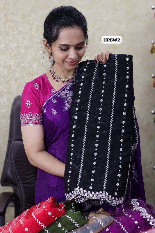 Heavy premium space silk saree with katdana beads work😍🥳