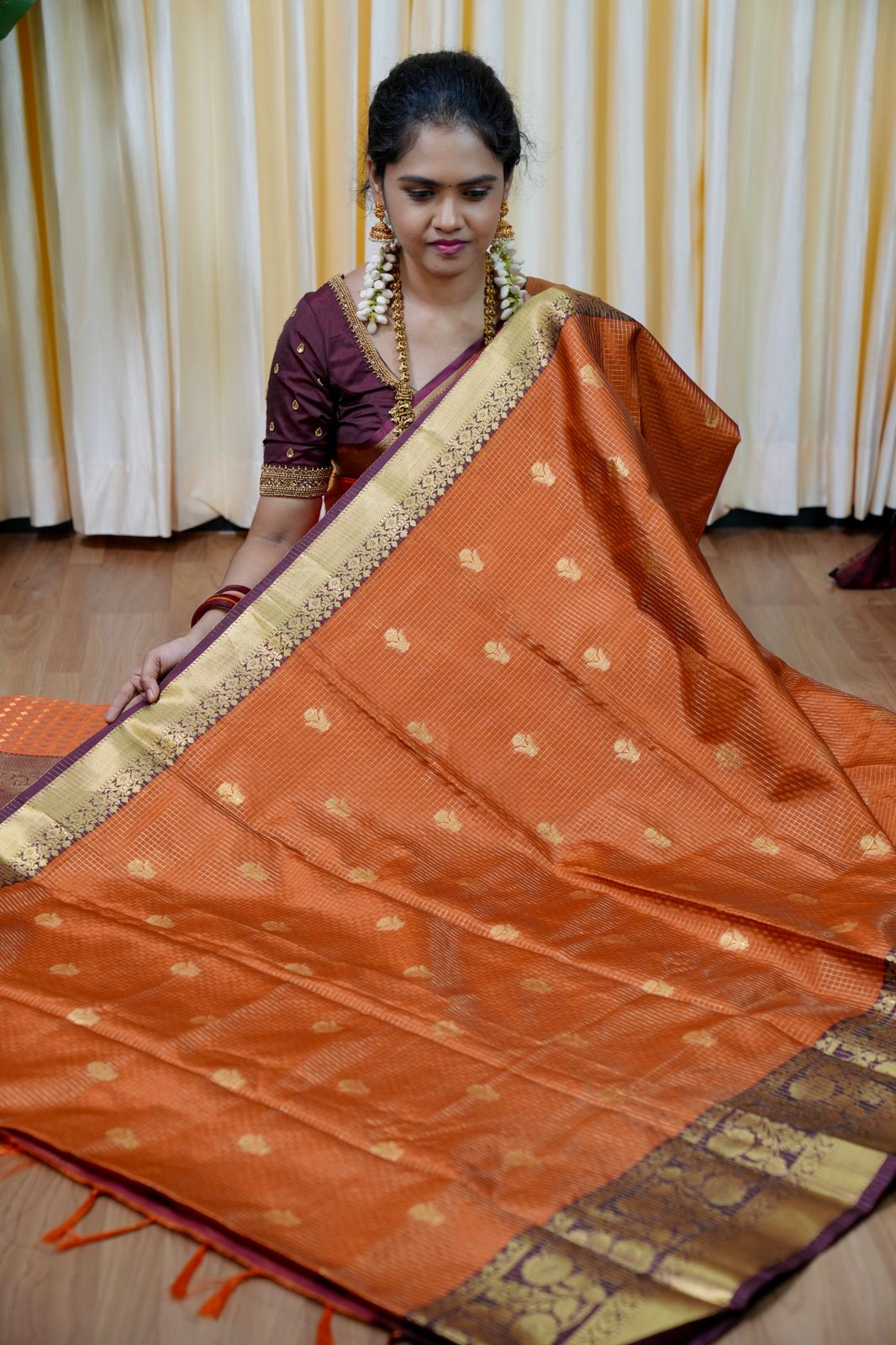 Warm silk saree🥳Flower Butta’s