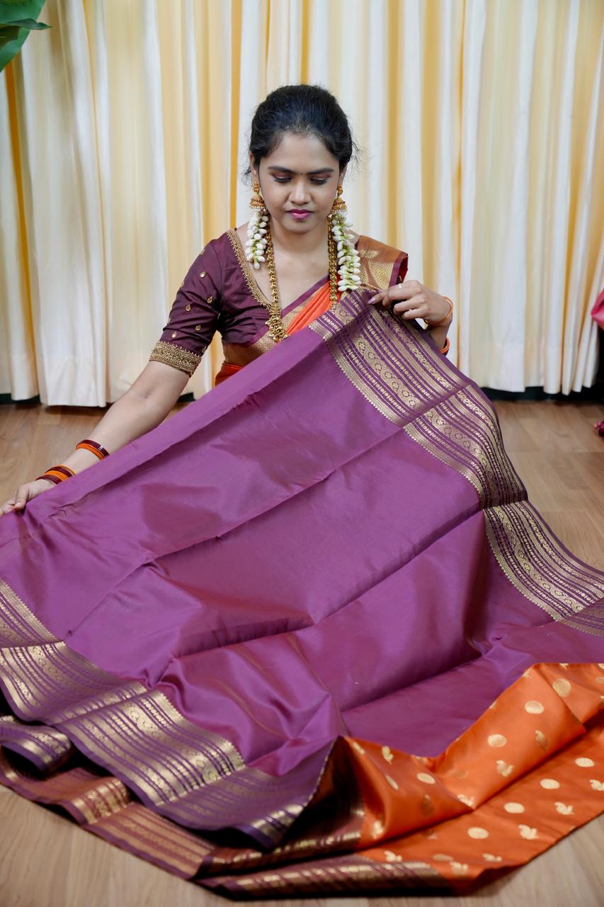 Warm silk saree🥳Big buttas