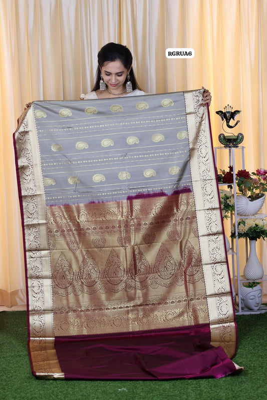 Premium kanchi soft silk saree with running blouse😎😍
