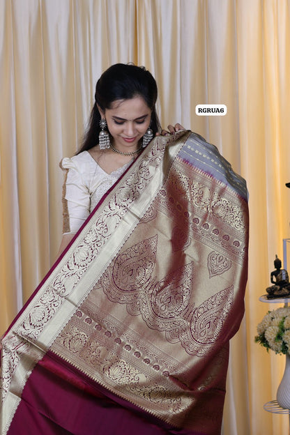 Premium kanchi soft silk saree with running blouse😎😍