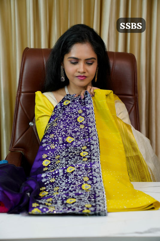 Budget friendly designer saree with Work blouse🥰😎