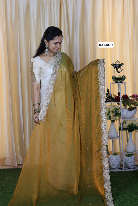 Fendy chiffon with embroidery border and blouse 😍🥳