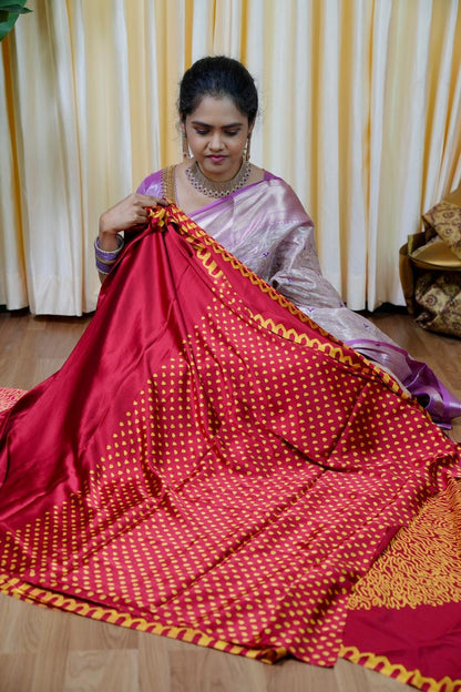 premium modal satin silk saree🥳
