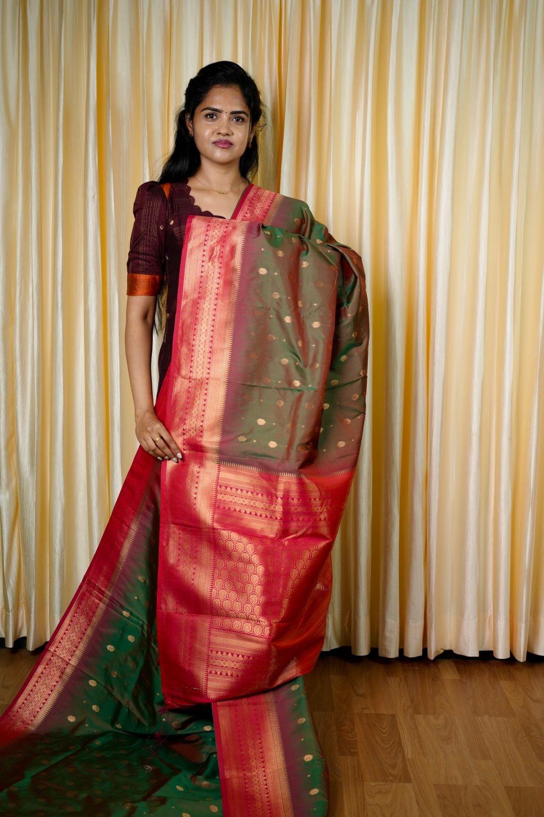 Kanchi semi silk saree🥰😎📚