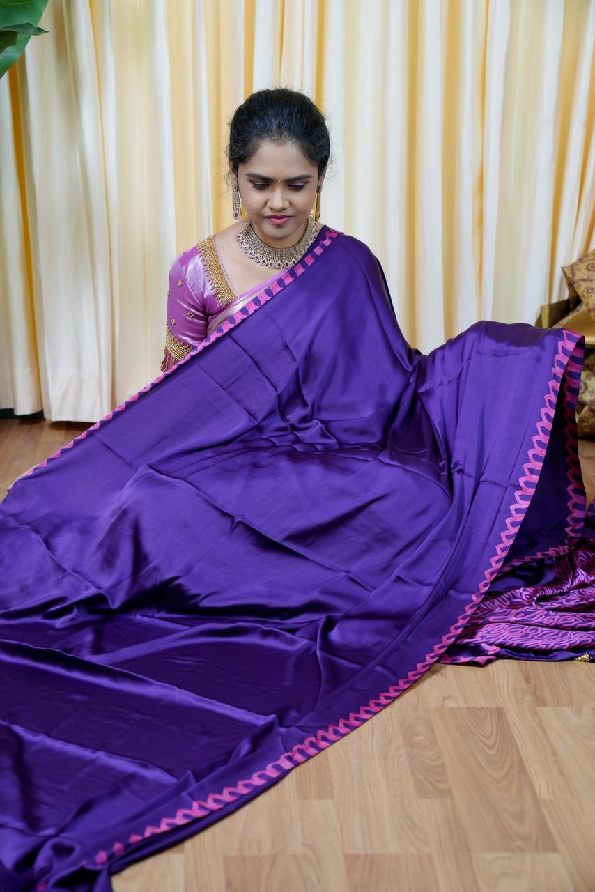 premium modal satin silk saree🥳