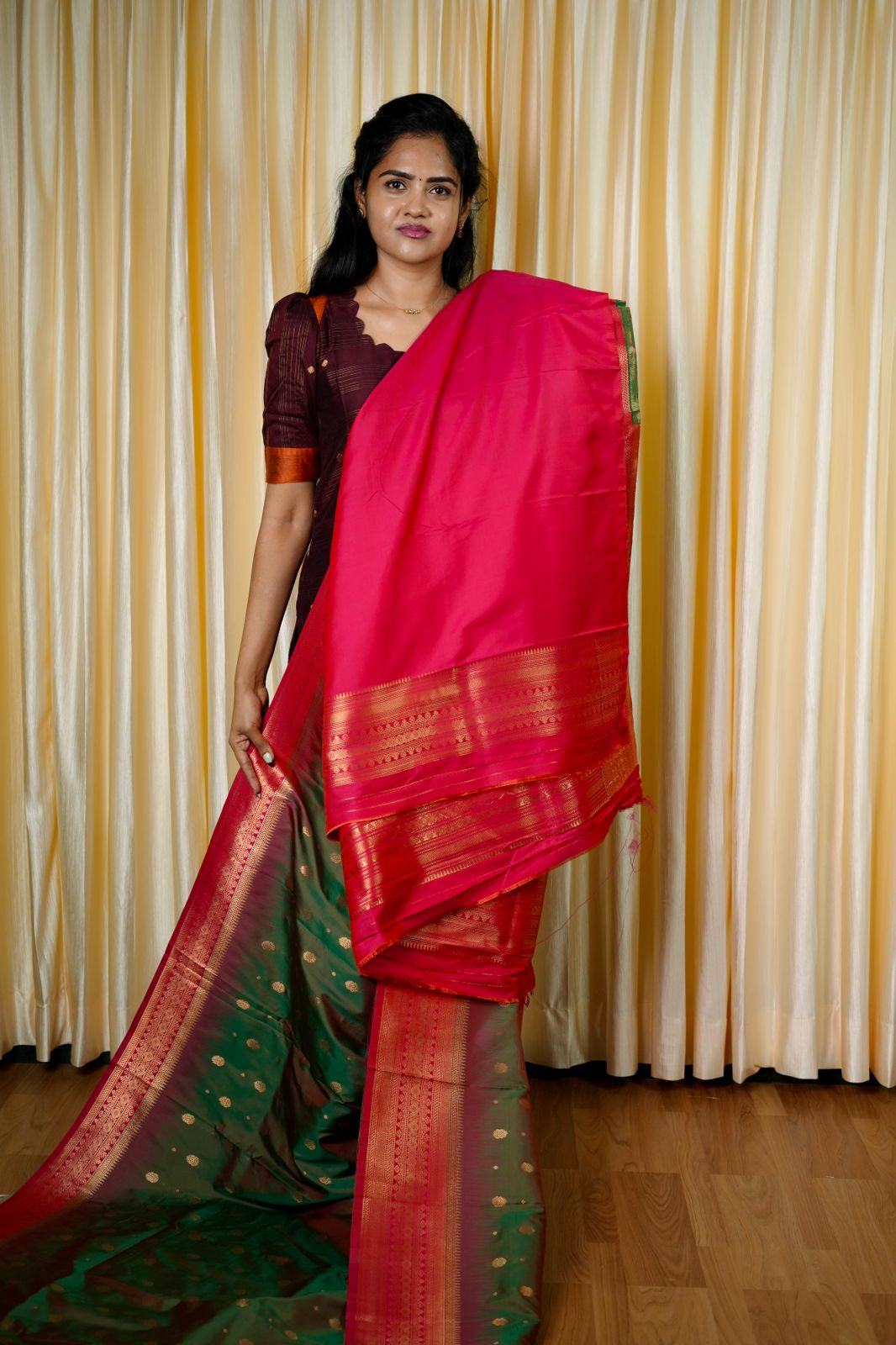 Kanchi semi silk saree🥰😎📚