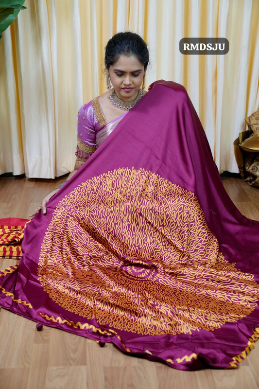 premium modal satin silk saree🥳