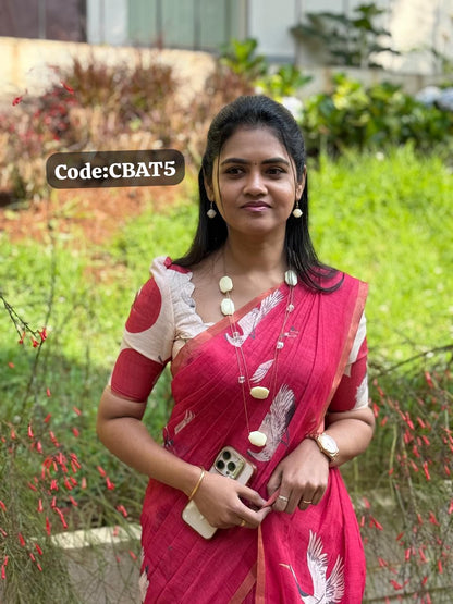 . Linen cotton saree🥰😎📚