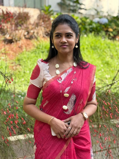 . Linen cotton saree🥰😎📚