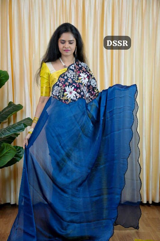 Space silk saree with Designer work🥳✅