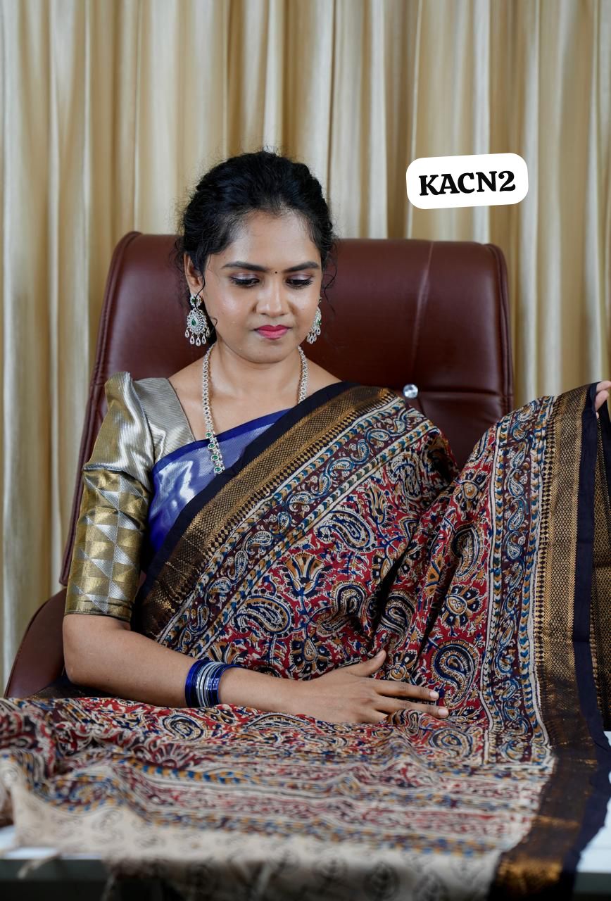 Kalamkari dupatta with border and tassels🥰⏰Prebook
