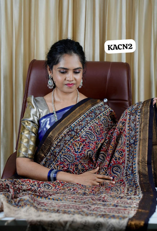 Kalamkari dupatta with border and tassels🥰⏰Prebook