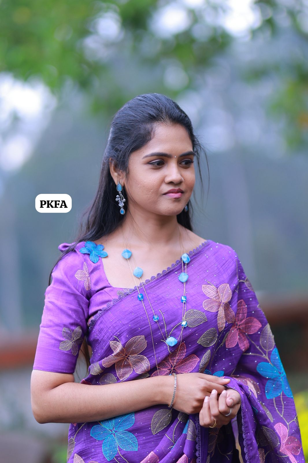 Crunchy crush embroidery thread work saree 🥳