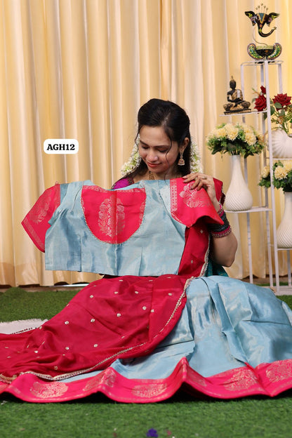semi stitched Half saree collection. Blouse alone with stitched🥳
