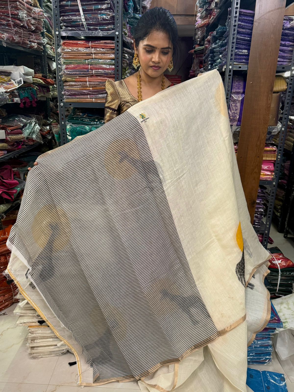 Linen Cotton saree🥰😎🌈📚