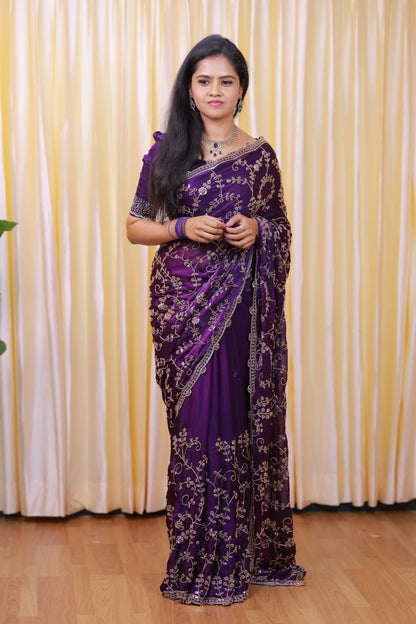 Premium heavy work space silk saree🎁
