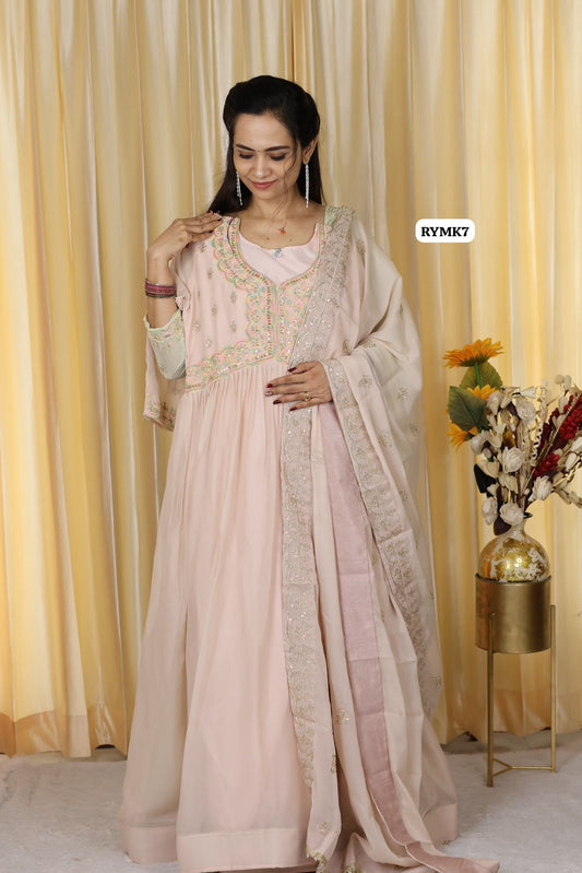 Heavy work long salwar with 2.5 mtr work dupatta 😍🥳