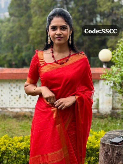 Semi Tussar silk saree with Checked pattern 🥰😎📚🌈