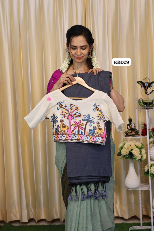 Kadhi cotton saree with readymade blouse😍🥳