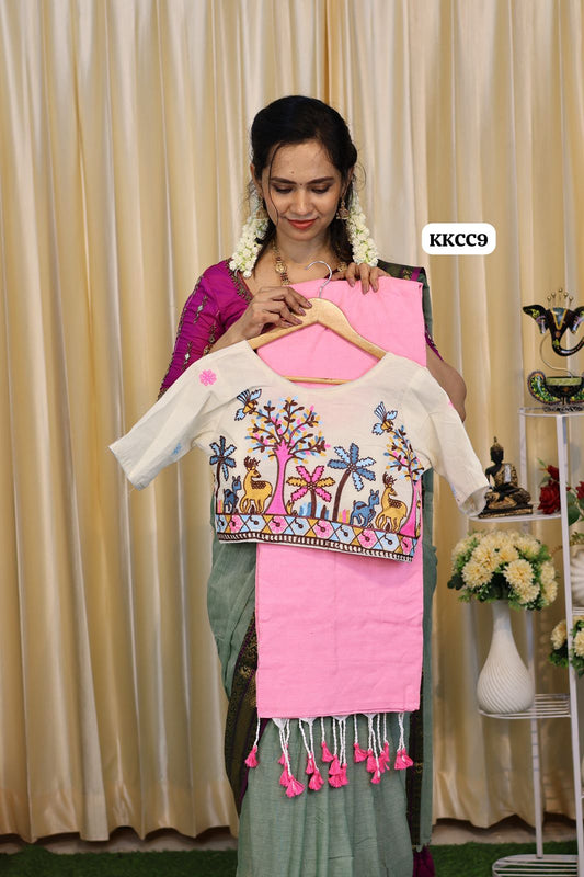 Kadhi cotton saree with readymade blouse😍🥳