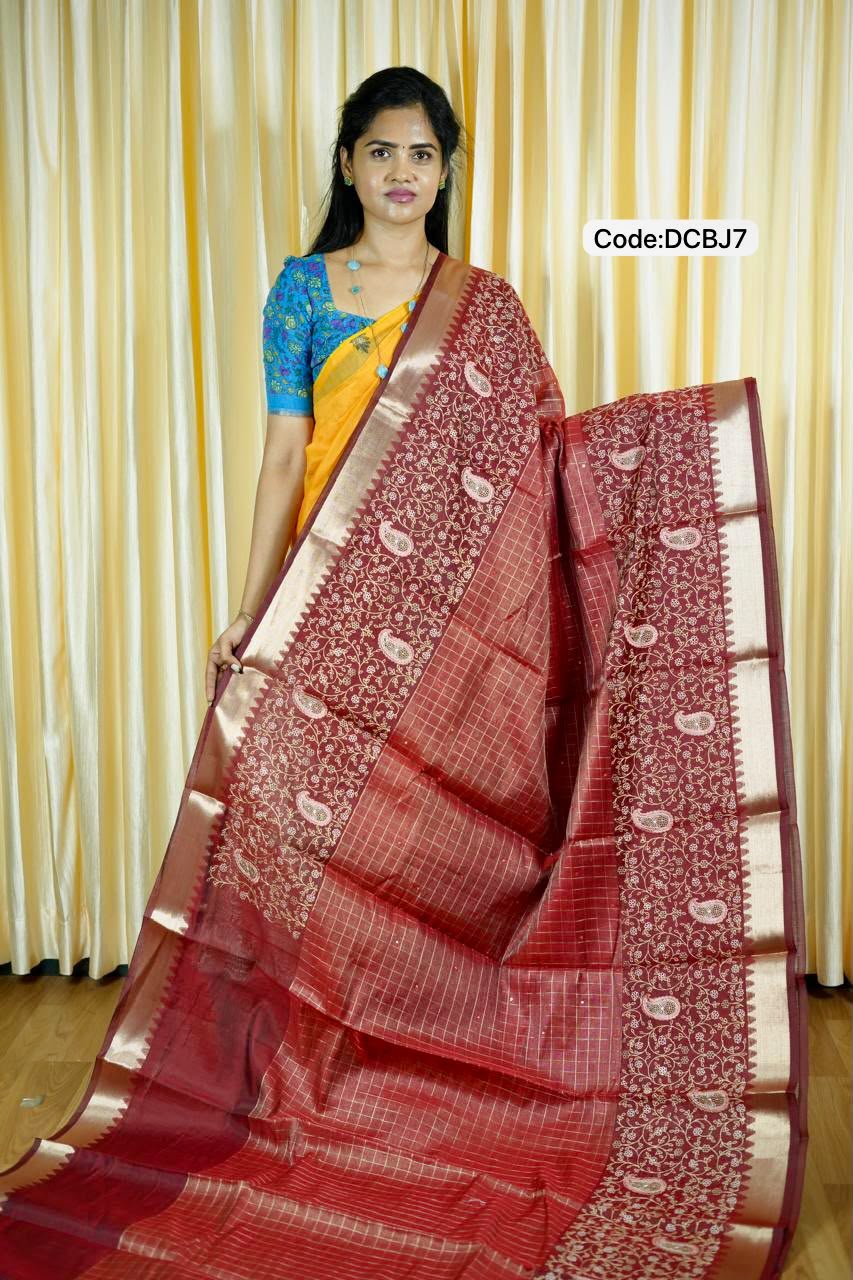 Designer embroidery and mirror work saree🥰😎📚
