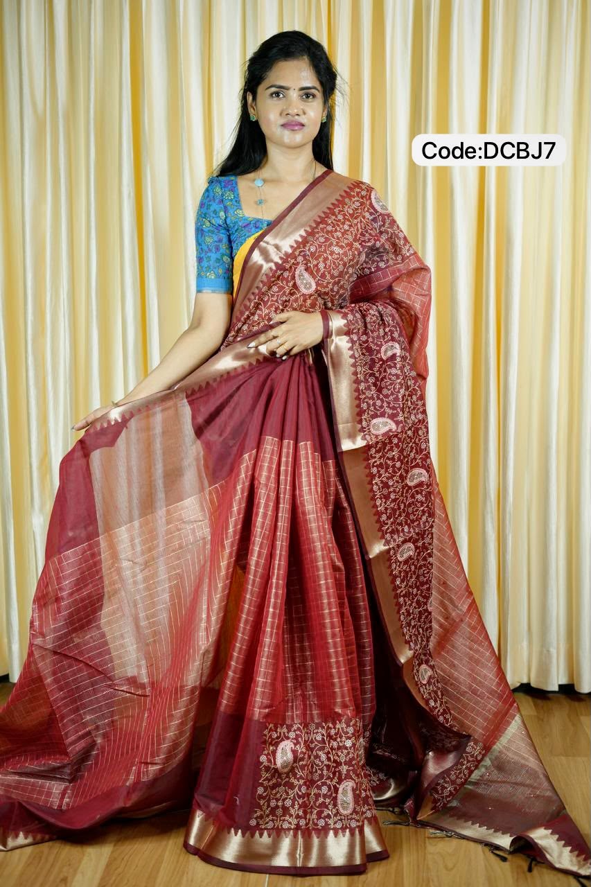 Designer embroidery and mirror work saree🥰😎📚