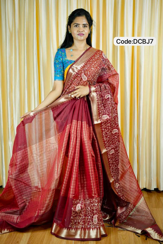 Designer embroidery and mirror work saree🥰😎📚