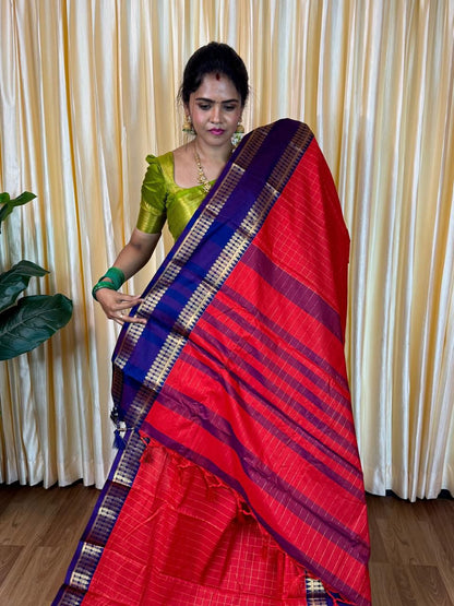 Kanchi semi silk Saree🥰😎📚