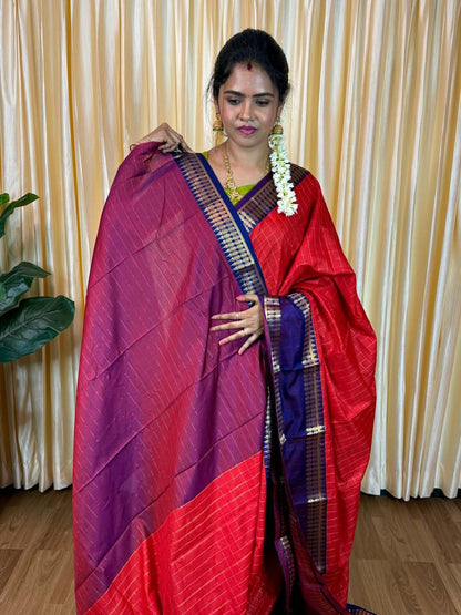 Kanchi semi silk Saree🥰😎📚