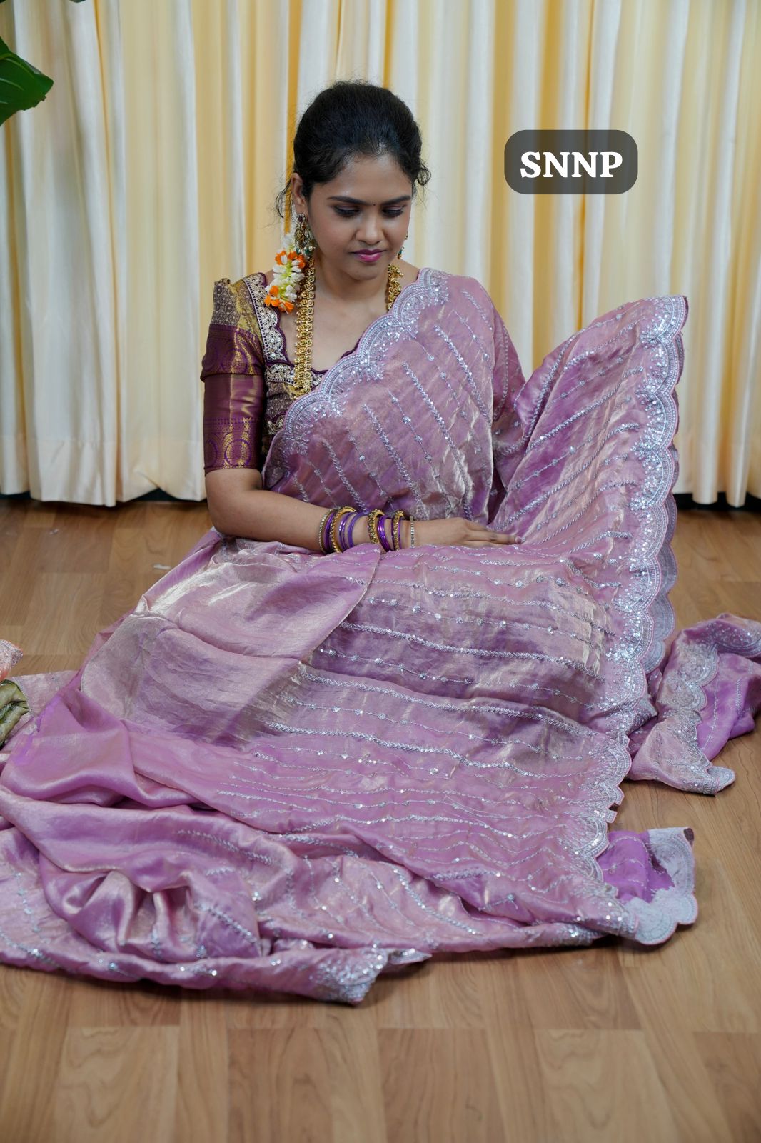 Prebook - Space silk saree with silver chumky works 🥰😎📚