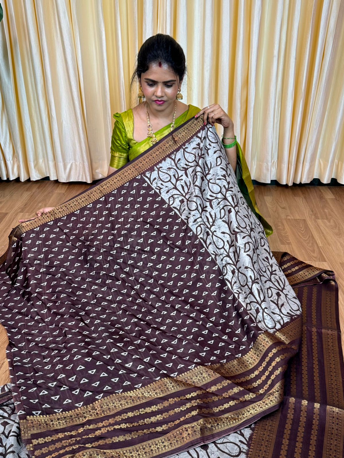 Silk mixed cotton saree🥰😎📚