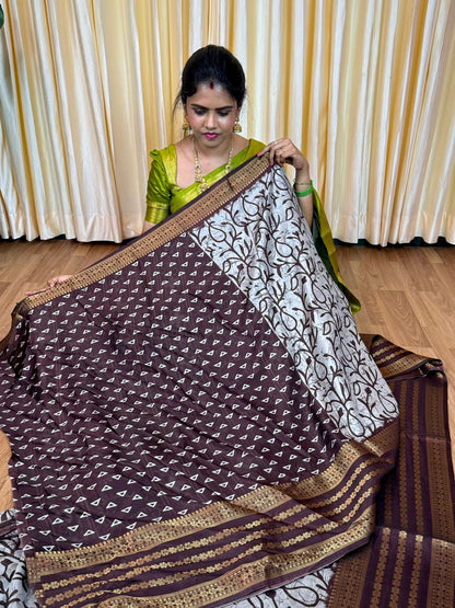 Silk mixed cotton saree🥰😎📚
