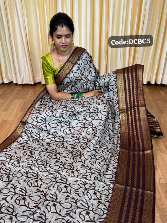 Silk mixed cotton saree🥰😎📚