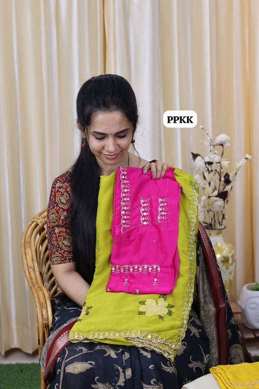 Designer saree with mirror work and embroidery work at unbelievable price😍😎🥳