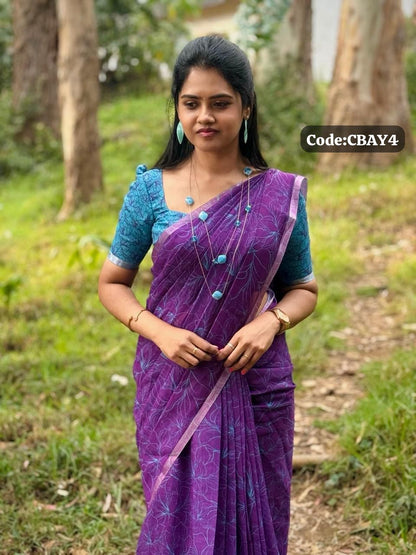 Linen cotton saree 🥳